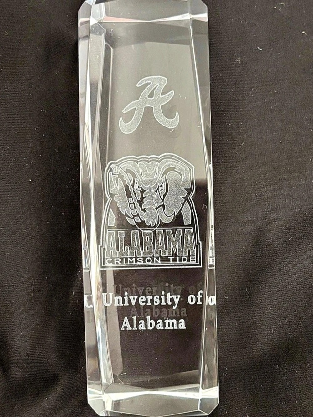 University of Alabama Crimson Tide engraved crystal block Decor